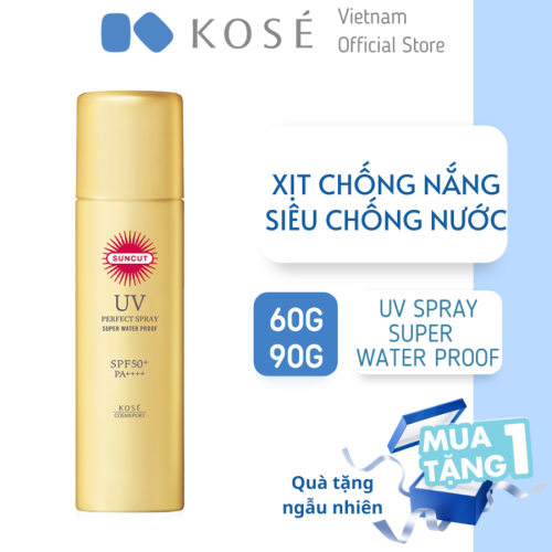 Xịt Chống Nắng Siêu Chống Nước Kosé Suncut Uv Perfect Spray Super Waterproof Spf50+/Pa++++ (60g)